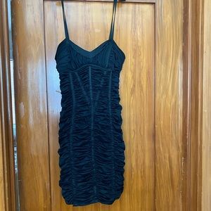 Black Ruched Mini Dress